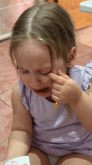 Domestic moments: upset child, breakfast prep, coffee service documented