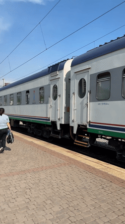 Uzbekistan-marked train car spotted at Tashkent railway station