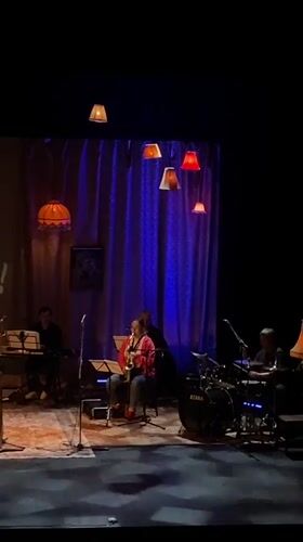 Theater performance staged in Zelenograd with vintage lighting setup