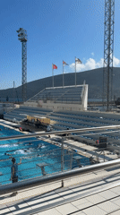Swimmers enjoy sunny afternoon at Herceg Novi pool complex