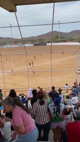 Youth baseball game draws crowds in Juan Griego, Venezuela