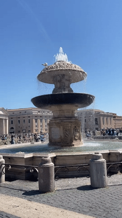 Morning tourist activity captured at St. Peter's Square Vatican