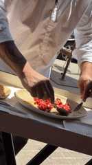 Steak tartare plating and presentation at a Barcelona restaurant