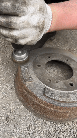 Vehicle brake maintenance performed in Blagoveshchensk garage early morning