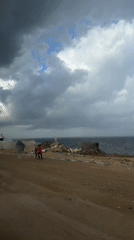Gaza coastline viewed from ground level and inside a vehicle