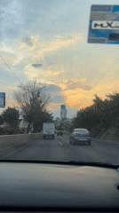 Sunset drive captured on dashcam in Puebla, Mexico