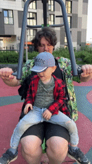 Saturday morning playground activities captured in Mytishchi, Russia