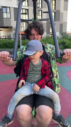 Saturday morning playground activities captured in Mytishchi, Russia
