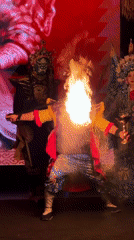 Traditional Chinese Opera Performance Features Fire Breathing in Yuzhong District