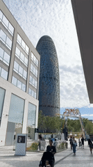 Urban scene captured near Torre Glòries in Barcelona