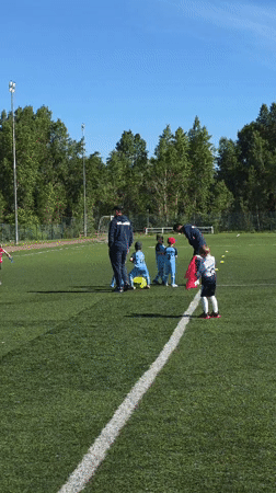 Youth soccer teams practice early morning in Ufa, Russia