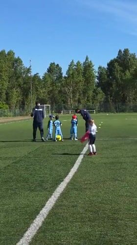 Youth soccer teams practice early morning in Ufa, Russia