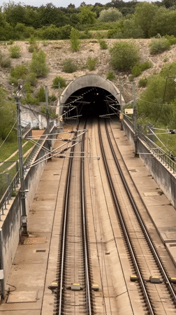 High-speed train exits tunnel near Wettstetten, Bavaria