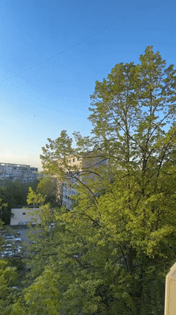 Residential landscape filmed in Yambol, Bulgaria under clear skies