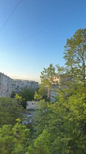 Residential landscape filmed in Yambol, Bulgaria under clear skies