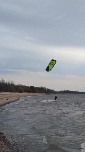 Kitesurfers active on choppy waters near Kronstadt beach