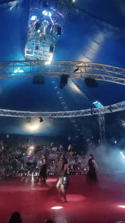 Circus night in Mahilyow: dancers, motorcycle stunts, full house