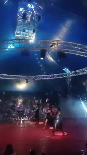 Circus night in Mahilyow: dancers, motorcycle stunts, full house