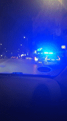 Night drive documented through Blagoevgrad streets