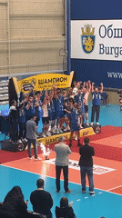 Volleyball team celebrates championship victory in Burgas, Bulgaria