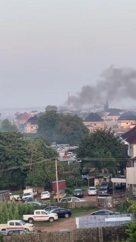 Close-up portrait series and town panorama, Abuja morning
