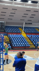Women's volleyball team practices at Ciudad Guayana gymnasium