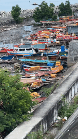 Evening coastal life documented around Davao City harbor area