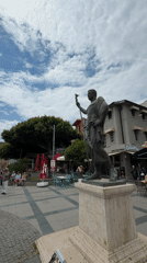 Tourist captures Antalya public square scenes near Clock Tower