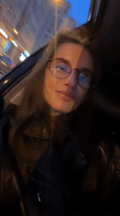 Woman in leather jacket spotted in moving vehicle, Yekaterinburg