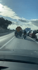 Motorcycle gathering causes traffic in Estella del Marqués, Spain