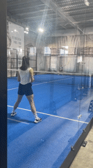 Indoor padel games at a blue-court venue in Orenburg
