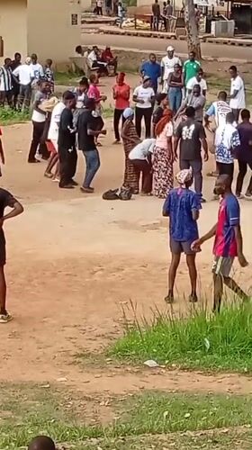 Afternoon street and sports life in Rafin Par, Nigeria