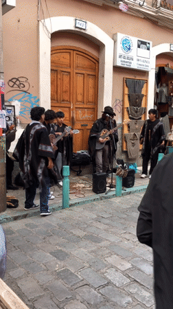 Traditional musicians perform street concert in La Paz
