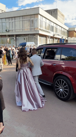Formal celebration with luxury cars draws crowds in Zlatograd