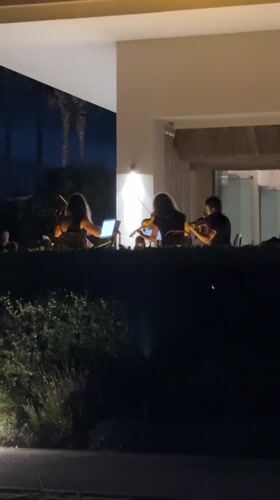 Night at Torre Bermeja resort, Estepona — live music, fountains, lights