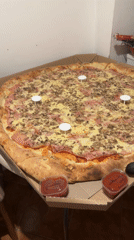 Pizza meal shared in Novi Sad, Serbia