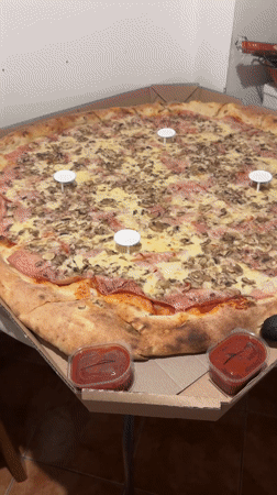 Pizza meal shared in Novi Sad, Serbia