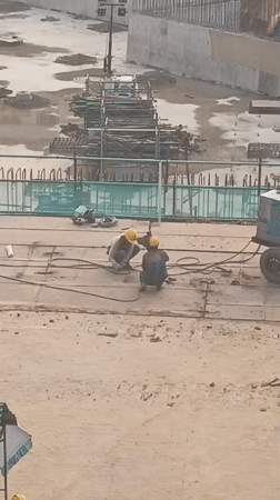 Active construction work continues at Dhaka building site