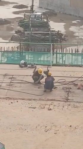 Active construction work continues at Dhaka building site