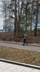 Early morning jogger and stretcher spotted in Chaikovsky park
