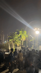 Nighttime rally draws crowds to central Jakarta streets