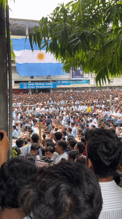 Dhaka streets flood with Argentina football fans near university grounds