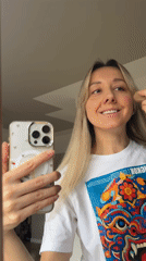 Woman documents beauty routine with selfies in Carnikava
