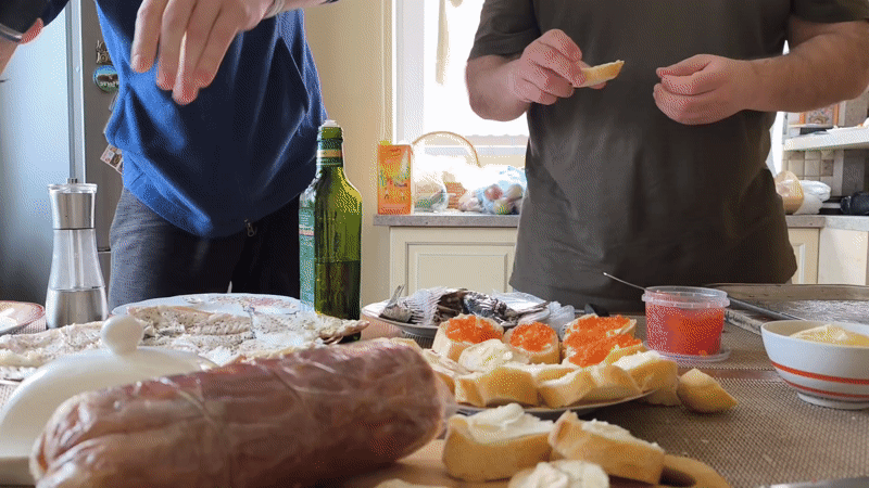 Food preparation and cooking activities recorded in Belarus village