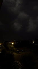 Stormy night settles over a quiet Petten neighborhood