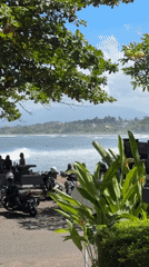 Morning beach cafe visit documented in Pekutatan, Indonesia
