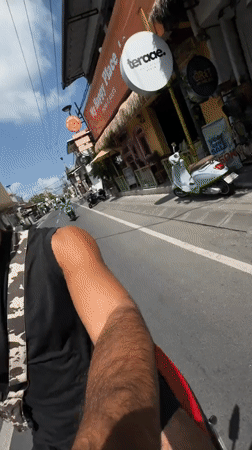 First-person scooter ride through North Kuta, Bali