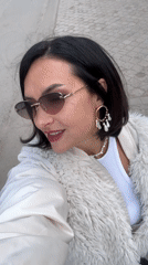 Woman records selfie video in Sarapul, Russia