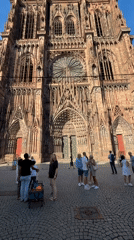 Strasbourg Cathedral up close, scaffolding and all