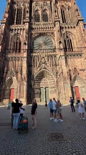 Strasbourg Cathedral up close, scaffolding and all